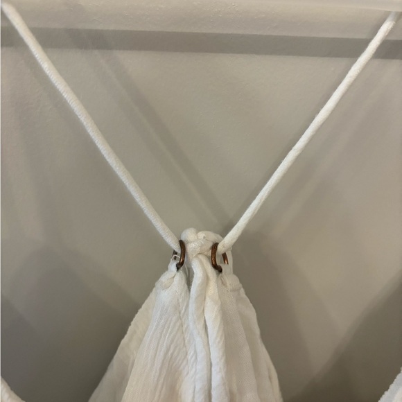 Free People white lace cropped flowy cami blouse size L - Picture 8 of 15